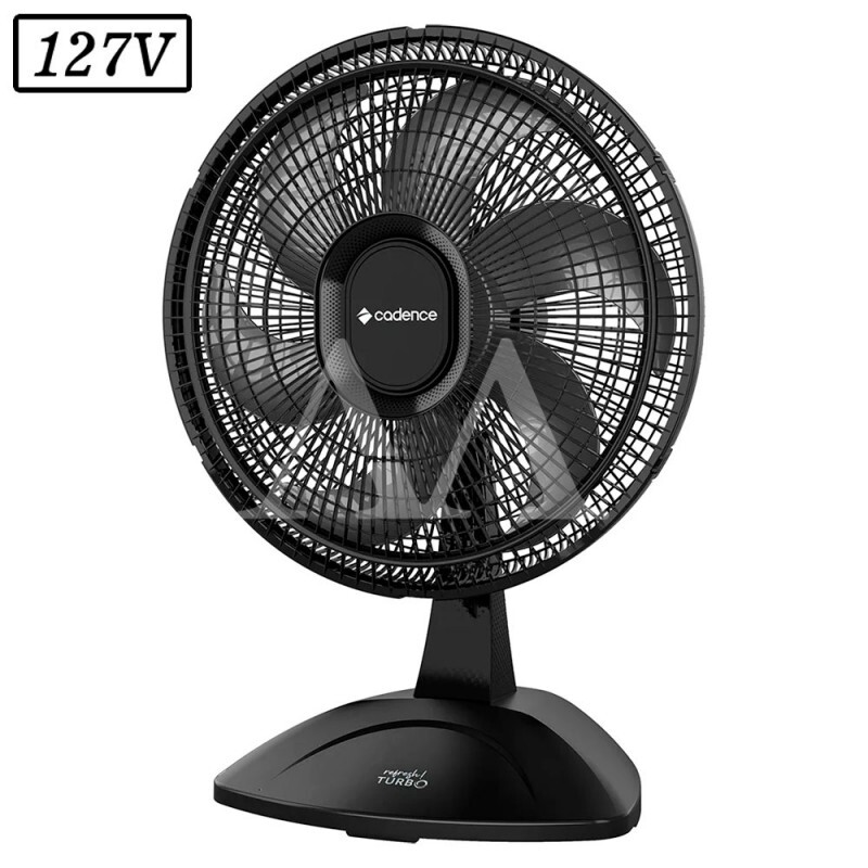 VENTILADOR CADENCE TURBO REFRESH VTR410 45CM 6 PAS 3 VEL 127V PRETO