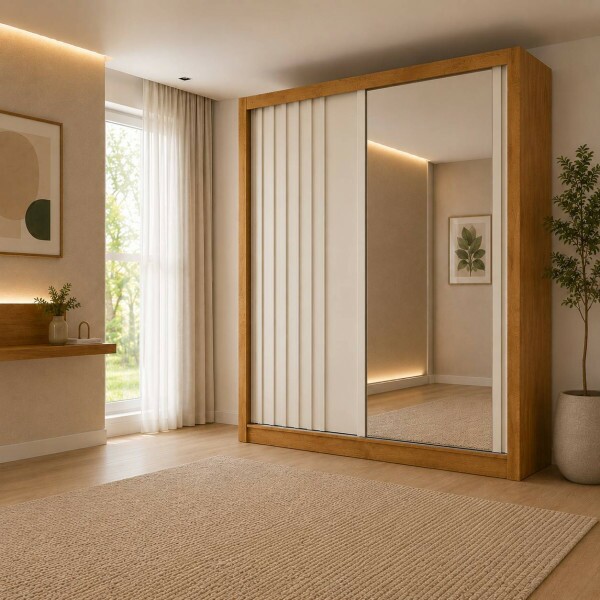 ROUPEIRO 2P CORRER 4G EUROPA LUGANO C/ ESPELHO PEROBA/OFF WHITE