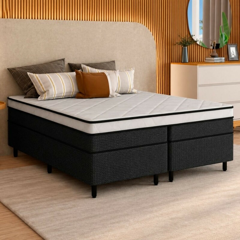 CJ BASE BOX/COLCHAO 158X198X72 PLUMATEX SMARTFLEX BLACK MOLAS ENSACADAS