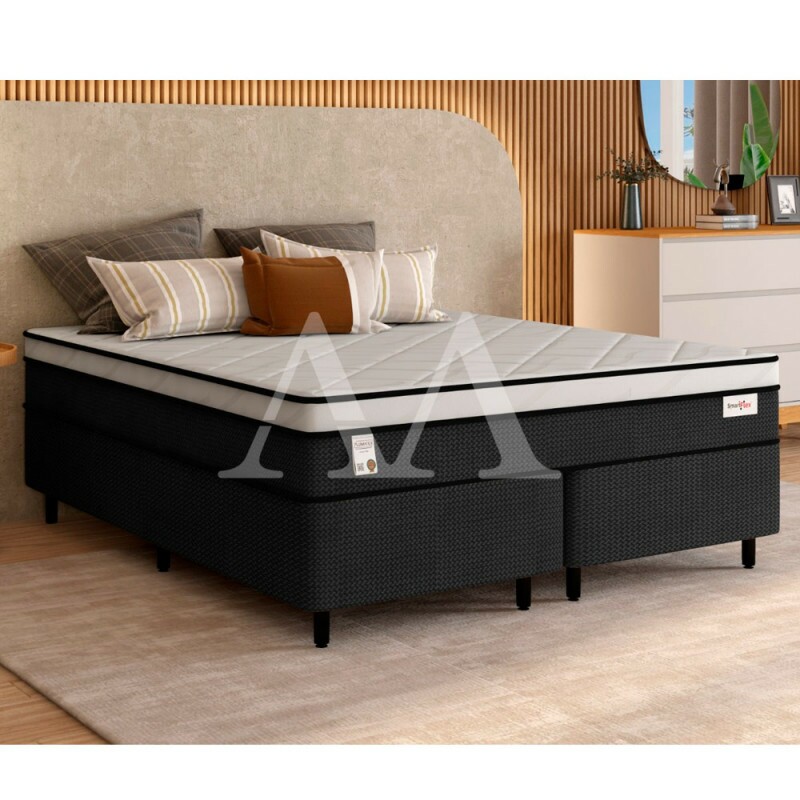 CJ BASE BOX/COLCHAO 158X198X72 PLUMATEX SMARTFLEX BLACK MOLAS ENSACADAS