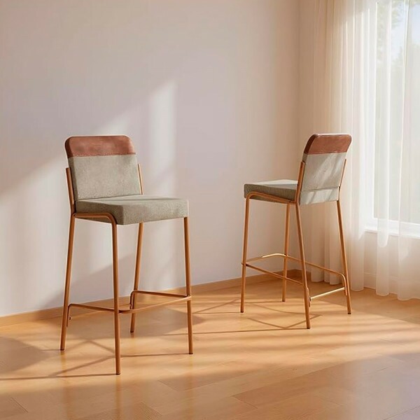 CJ 02 BANQUETAS CARRARO DUO 1753 COURINO CARAMELO/AREIA C/ TUBO ROSE