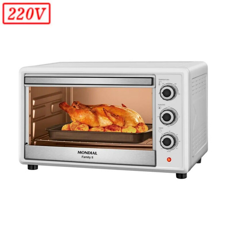 FORNO ELETRICO MONDIAL FRN-42-W FAMILY II 42L 1600W 220V BRANCO/INOX FORNO ELETRICO MONDIAL FRN-42-W FAMILY II 42L 1600W 220V BRANCO/INOX