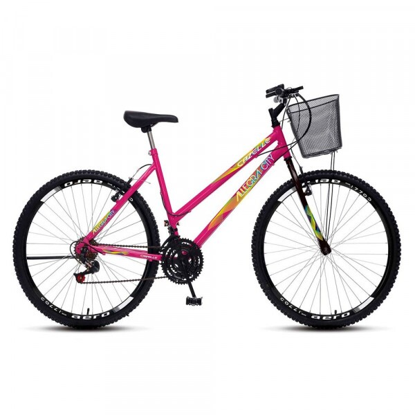 BICICLETA COLLI CAZELLE ALLEGRA CITY ARO 26 C/MARCHA C/CESTO ROSA NEON