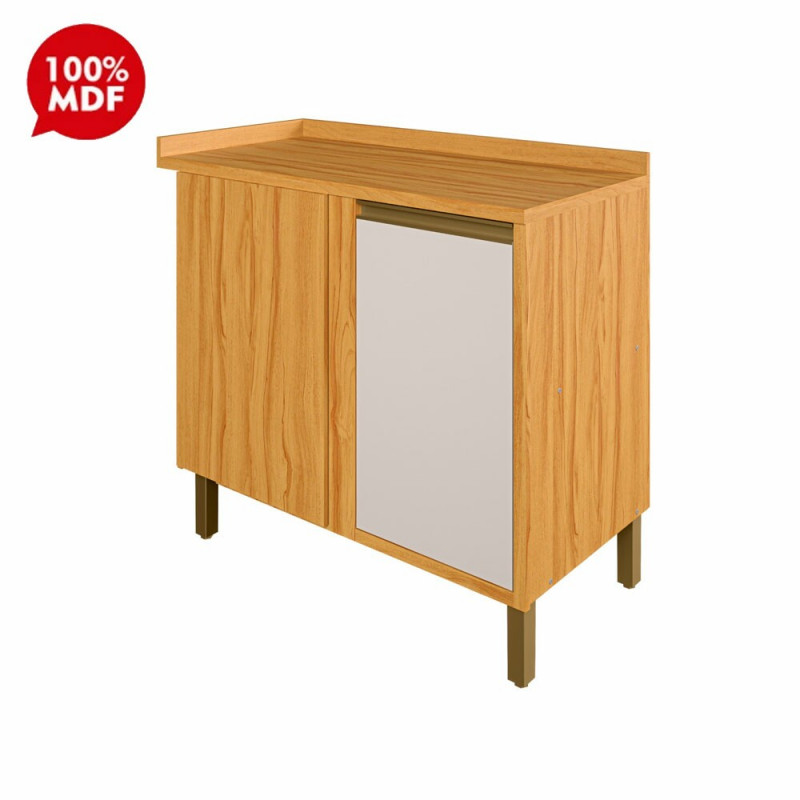 BALCAO RONIPA CANTO 1P ABRIR TEMPRANILLO AMENDOA/OFF WHITE