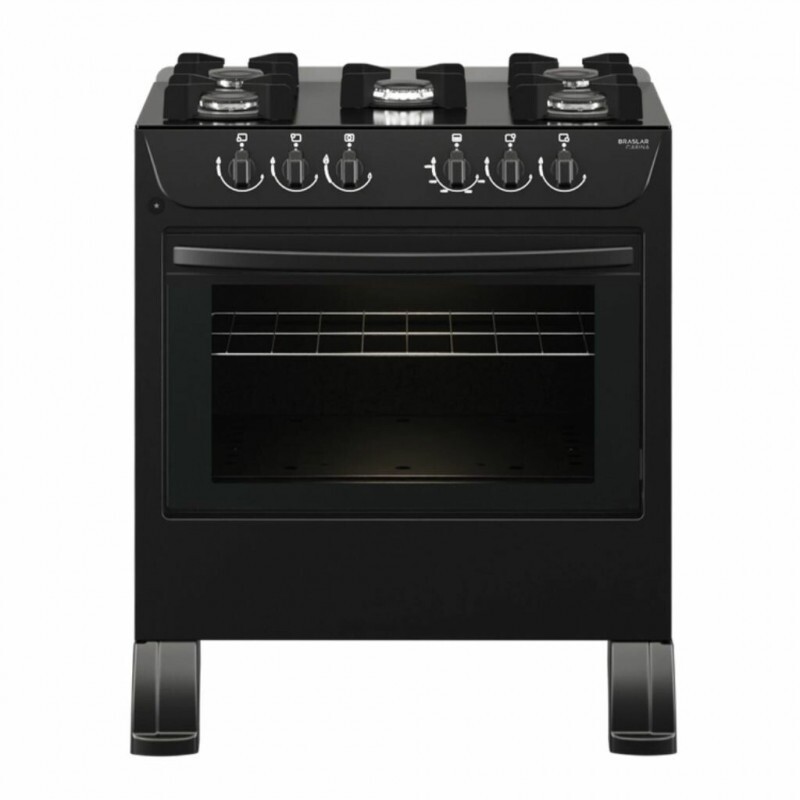 FOGAO 5B BRASLAR CARINA FRONT MESA VIDRO BLACK