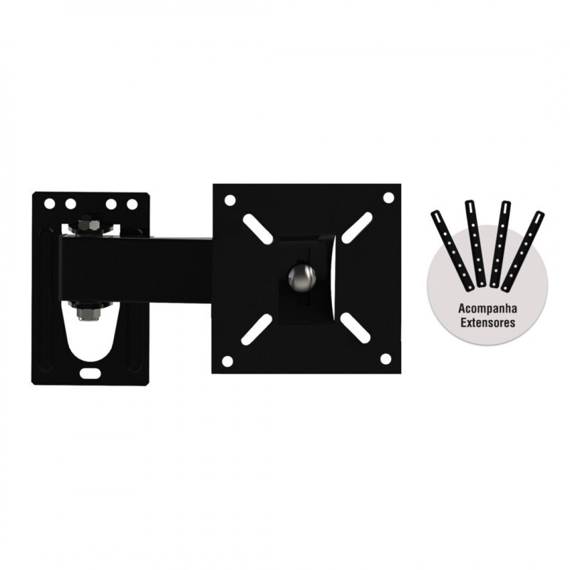 SUPORTE BRASFORMA ARTICULADO P/ TV DE 10'' ATE 60" PRETO