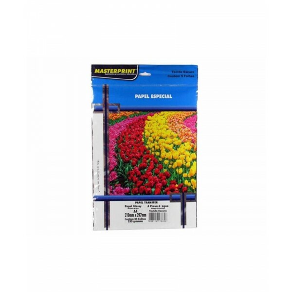 PAPEL TRANSFER 235G 5FL A4 TECIDO ESCURO - UN - MASTERPRINT