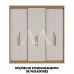 ROUPEIRO 6P. ABRIR 2G HERVAL PH1804 C/PES CARVALHO VERMONTT/OFF WHITE